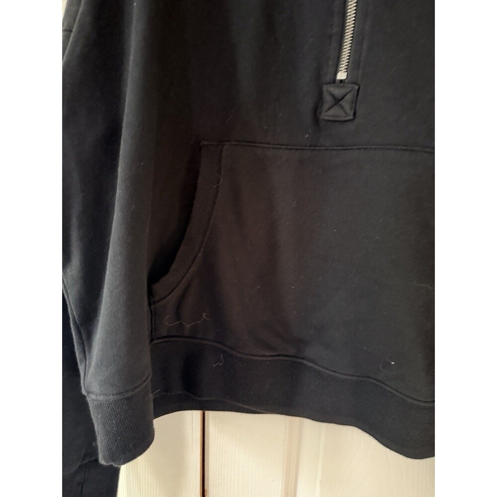 NEW JoyLab Womens XL Half Zip Loose Fit Hooded Sweatshirt Black pockets Athletic - Picture 2 of 8